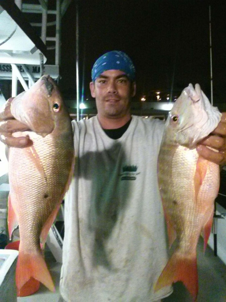 Nice double mutton snapper catch