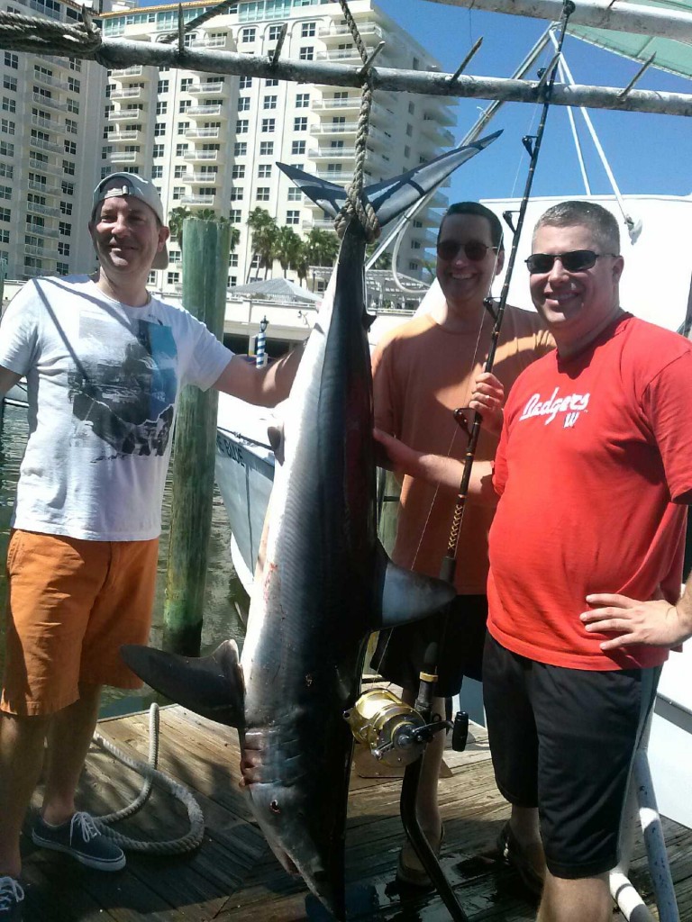 nice mako shark at the dock