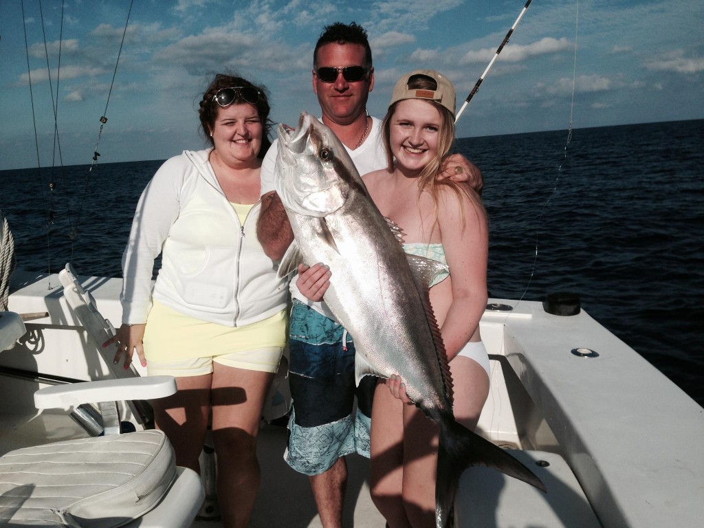 Nice amberjack caught deep dropping
