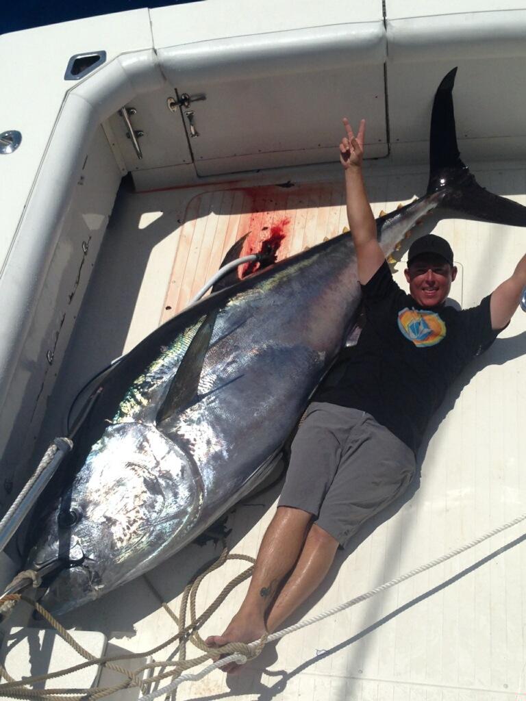 Giant Tuna Caught on Deep Sea Sport Fishing Trip