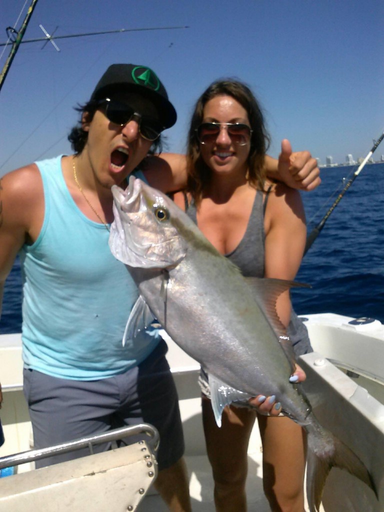 Almaco jack caught fishing off a shipwreck