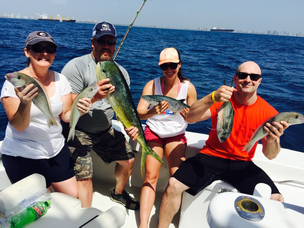Colorful catch of mixed fish caught on a charter