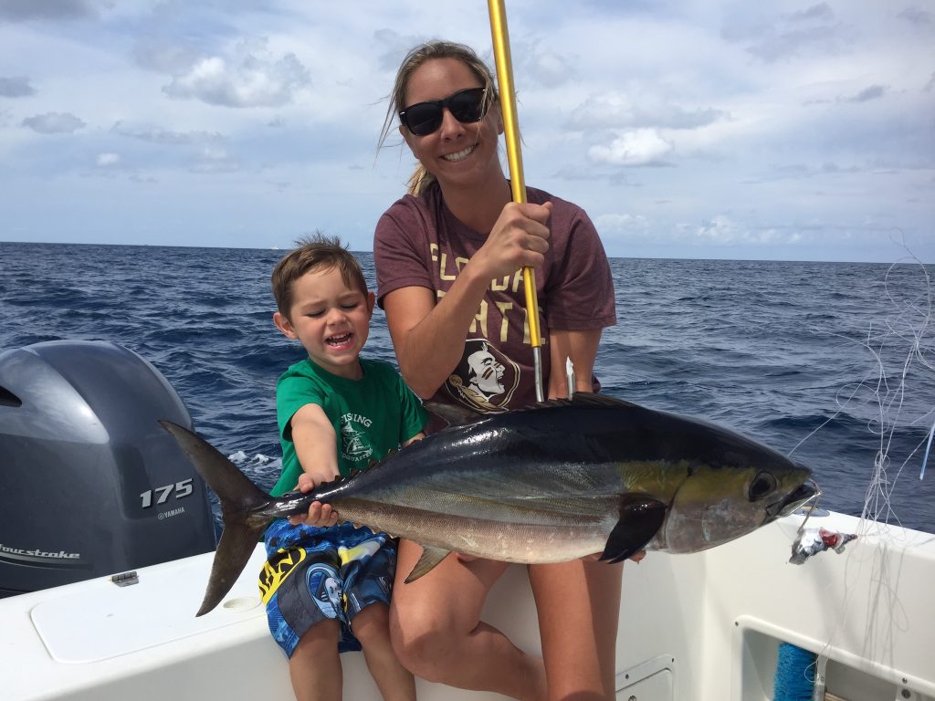 Nice tuna catch by these 2 on our sportfishing charter