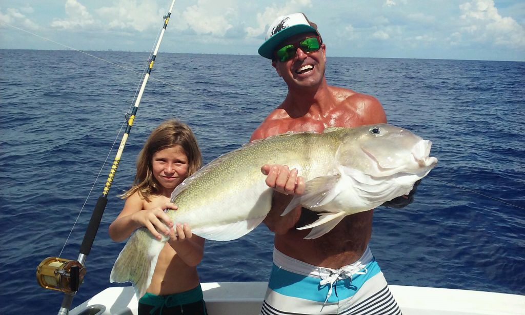 Golden tilefish caught by father and son