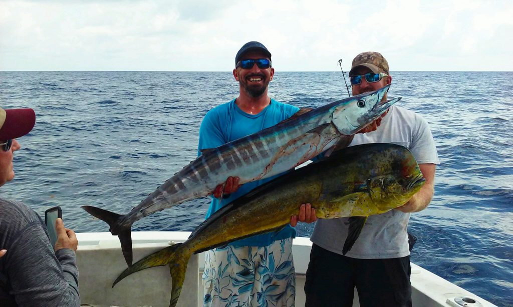 Dolphin and wahoo caught on our sportfish charter