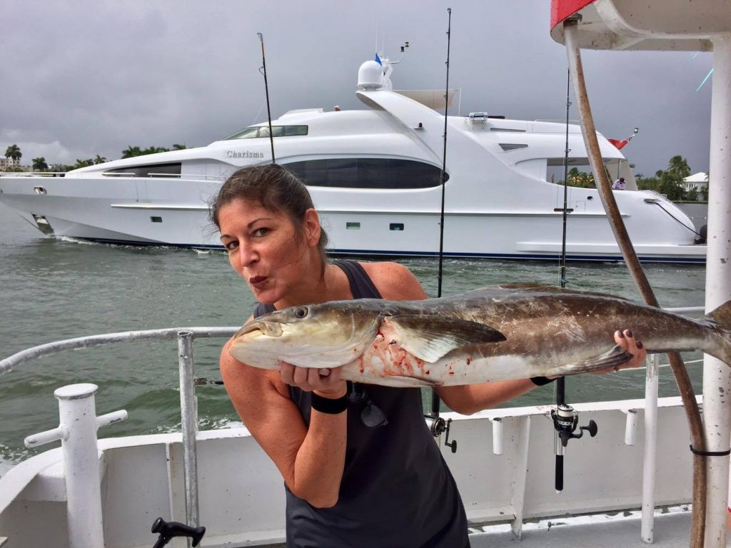 Lucky fisher gal caught on our deep sea fishing trip