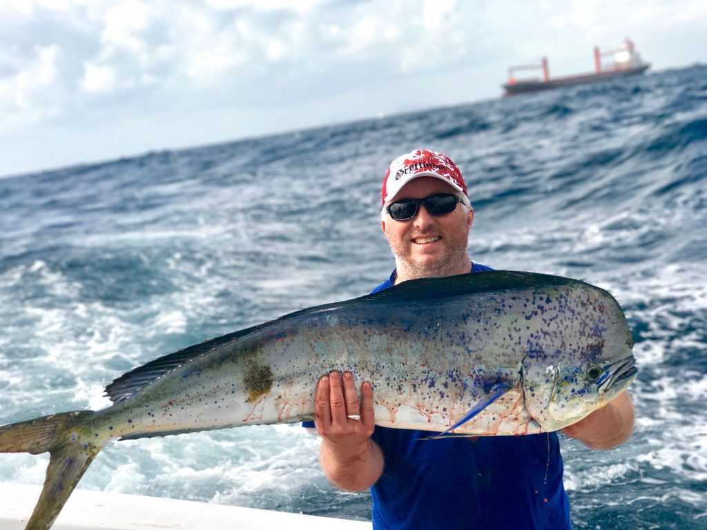 Nice bull dolphin caught by this happy angler.