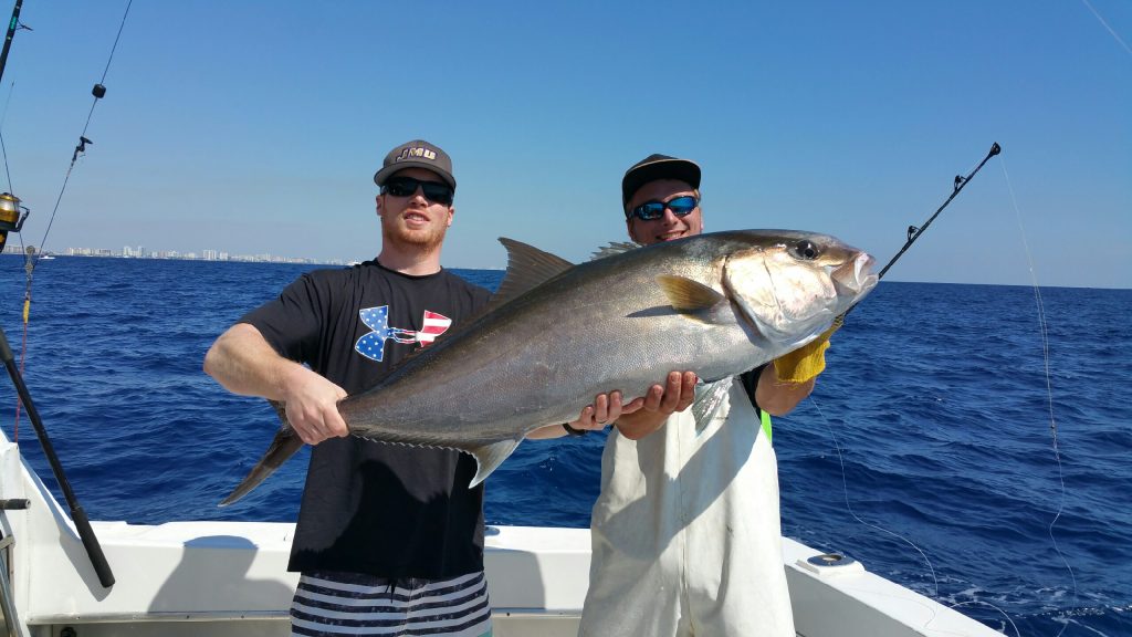 Nice amberjack caught deep dropping