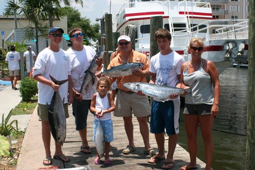Nice family with some good sized fish caught on our deep sea fishing charter.
