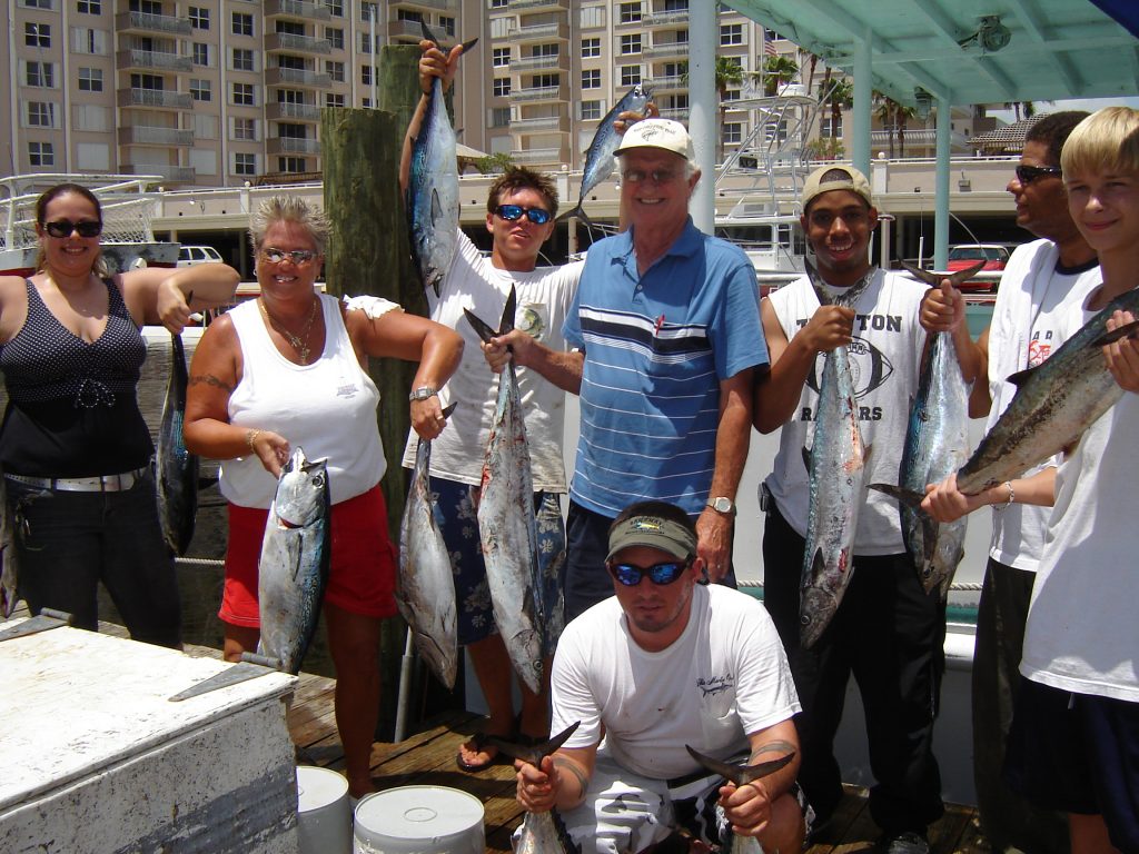 Group posing with a nice catch they had on our drift fishing trip