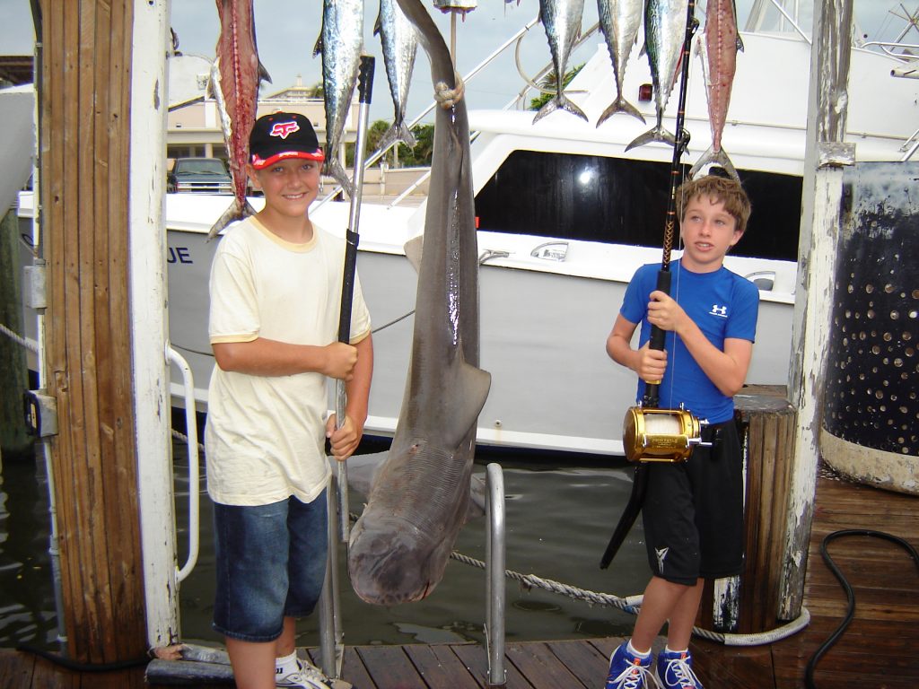 These kids caught a great big shark on their Fort Lauderdale shark fishing charter