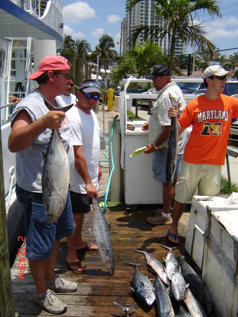 Fish on the dock after our deep sea charter fishing trip