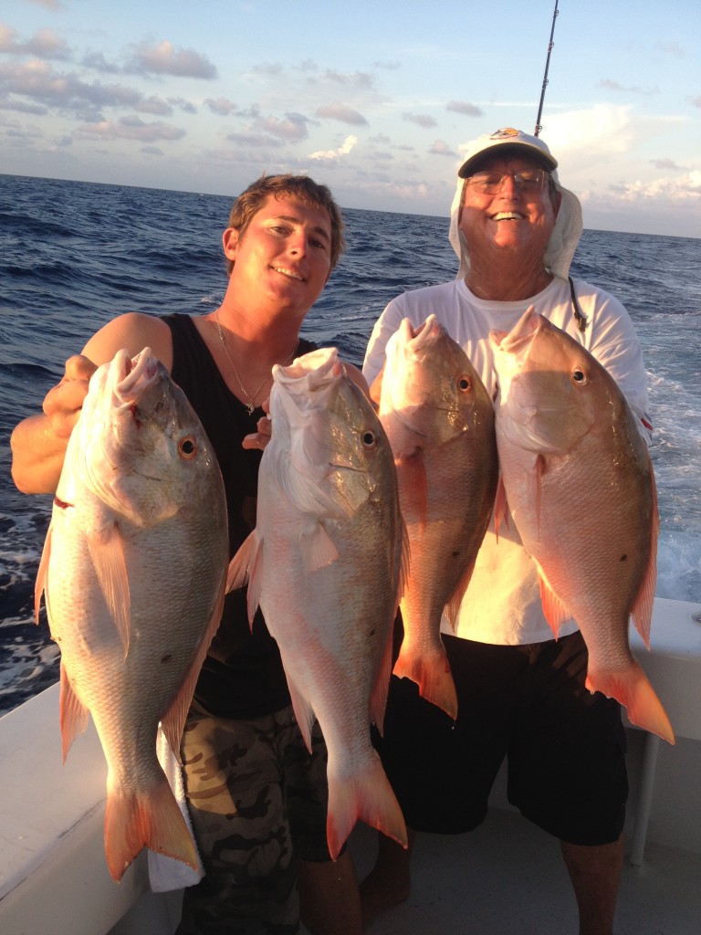 Nice mutton snappers just caught fishing south Florida