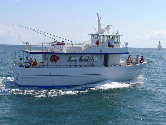 The Mary B III trolling out to fishing grounds on a private charter