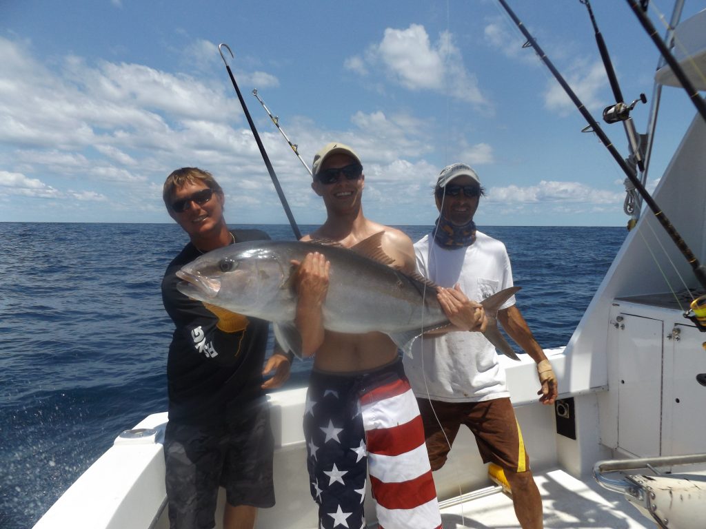 Big AJ caught deep drop fishing on our sportfish charter.