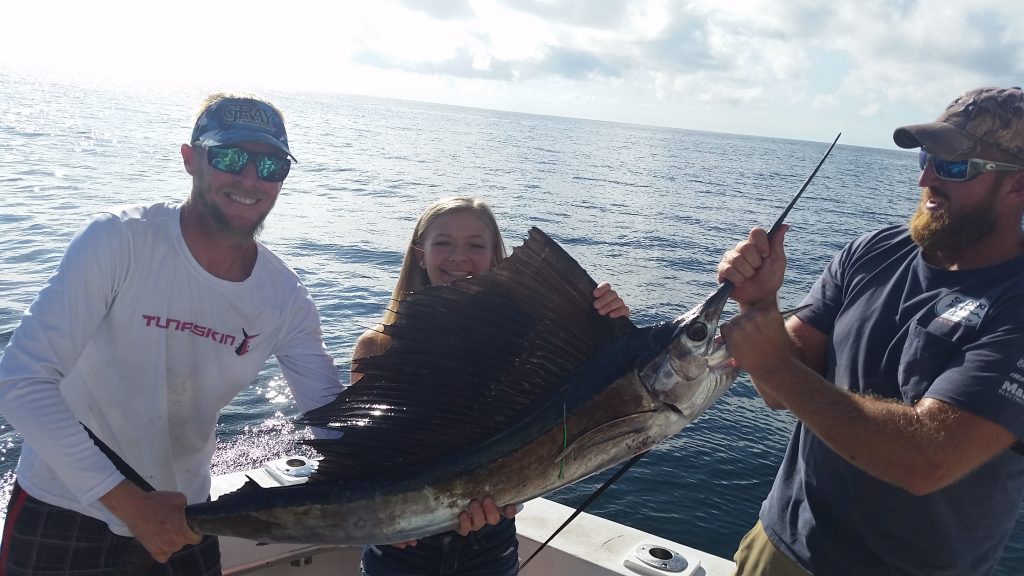 Nice sailfish caught by this lady angler in Ft Lauderdale